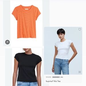 Madewell Supima Short Sleeve T-Shirt ( Set of 3) Orange, White, Black